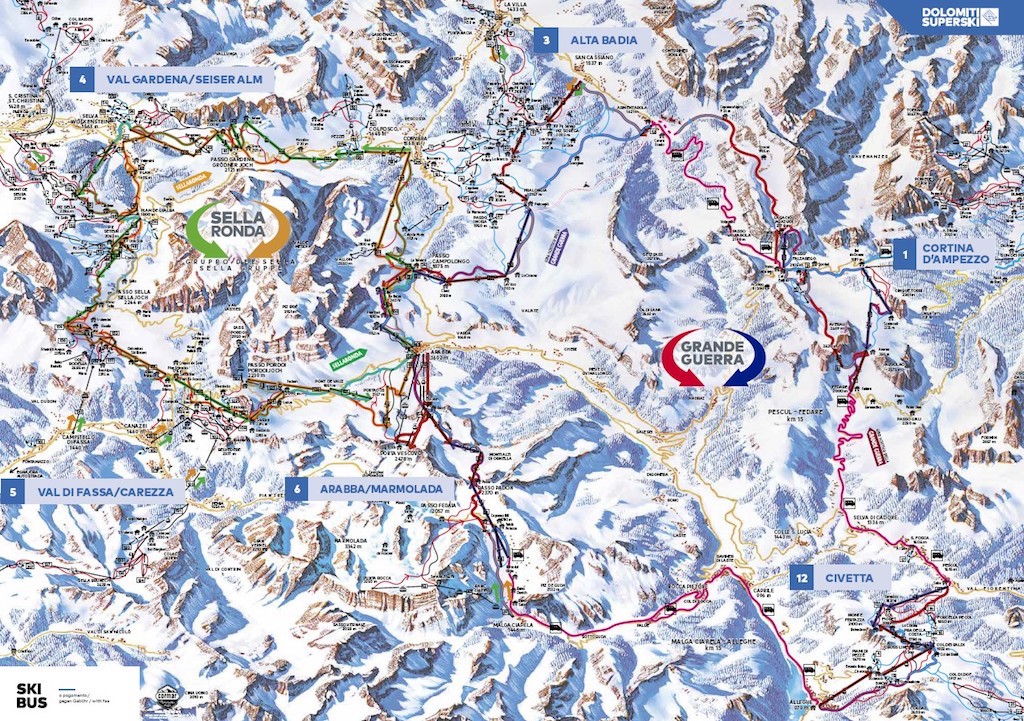 19b Grande Guerrra Pist haritası Kaynak:www.dolomitisuperski.com
