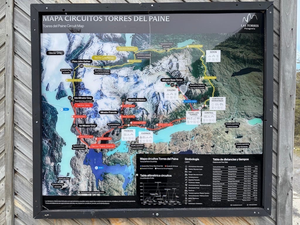 W Trek & O Circuit haritası
